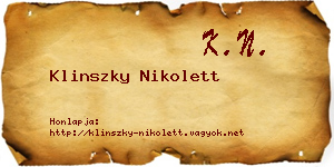 Klinszky Nikolett névjegykártya