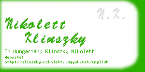 nikolett klinszky business card
